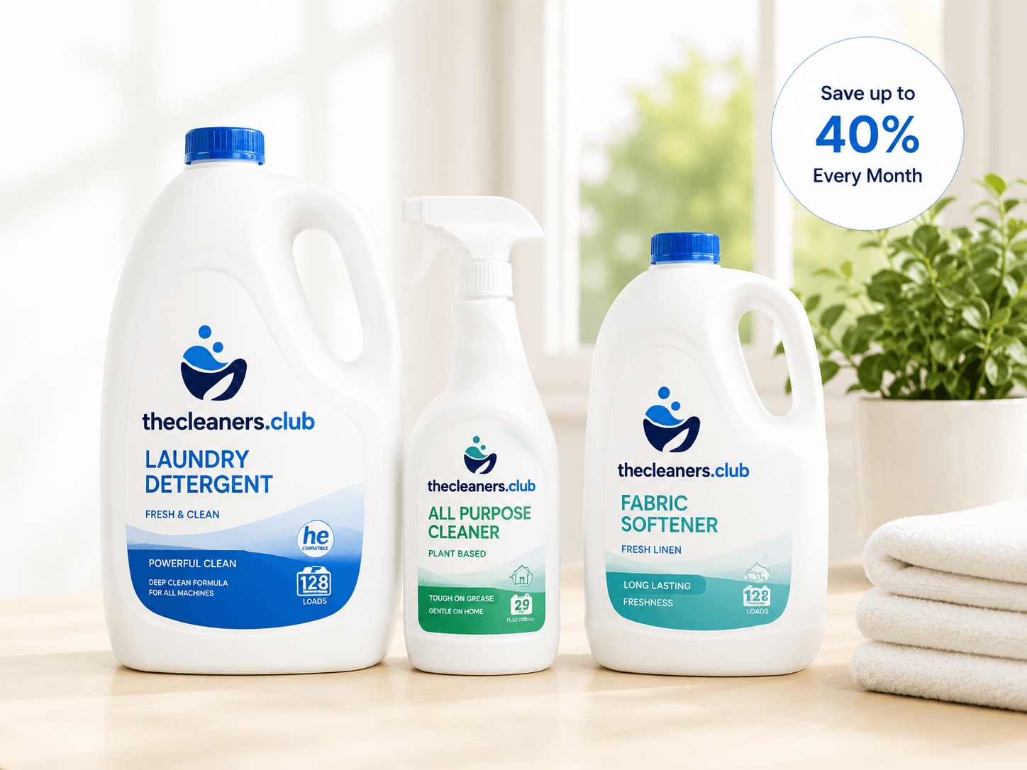 thecleaners.club Laundry Detergent, All Purpose Cleaner, and Fabric Softener